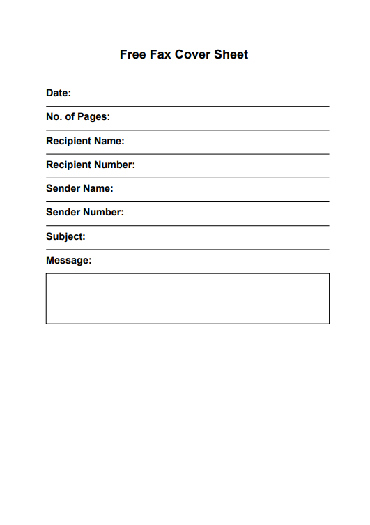 Free Fax Cover Sheet