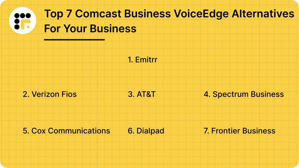 Top 7 Comcast Business VoiceEdge Alternatives For Your Business