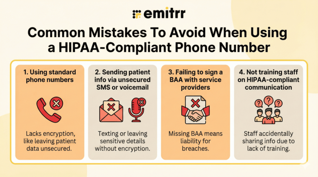 Common Mistakes To Avoid When Using a HIPAA-Compliant Phone Number