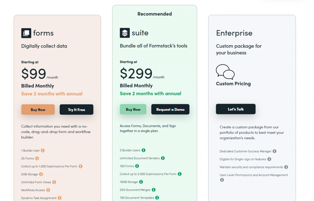 Formstack Pricing