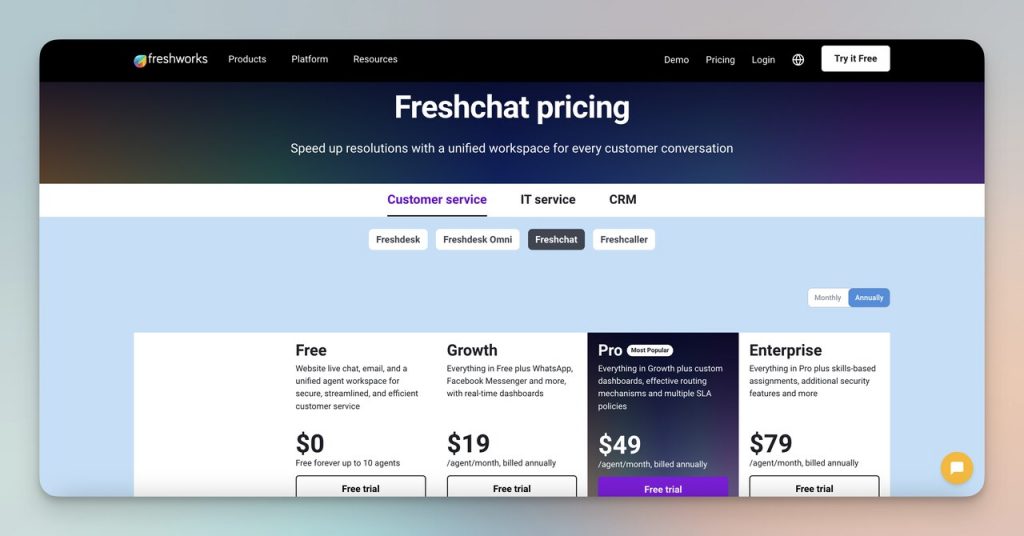 Freshchat Pricing