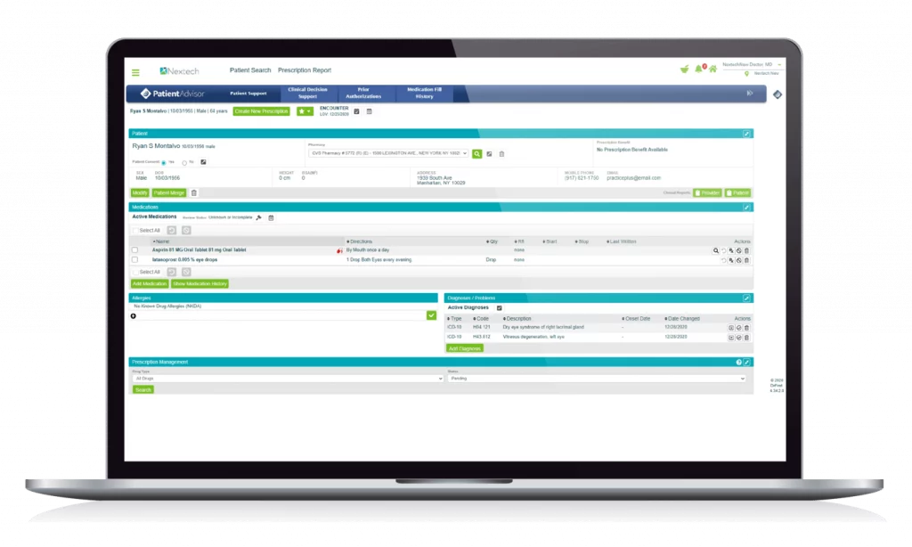 Nextech EMR dashboard