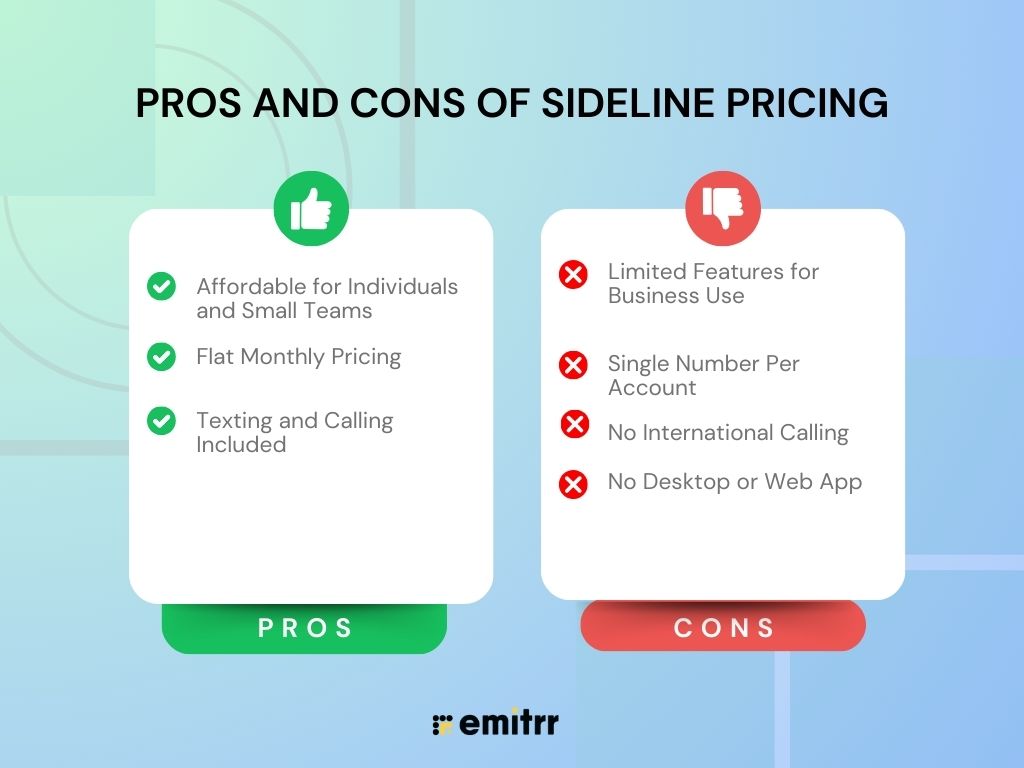 Pros and Cons of Sideline Pricing