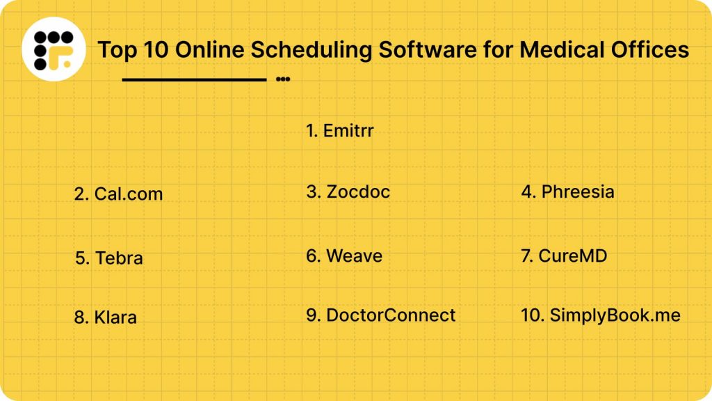 Top 10 Online Scheduling Software for Medical Offices
