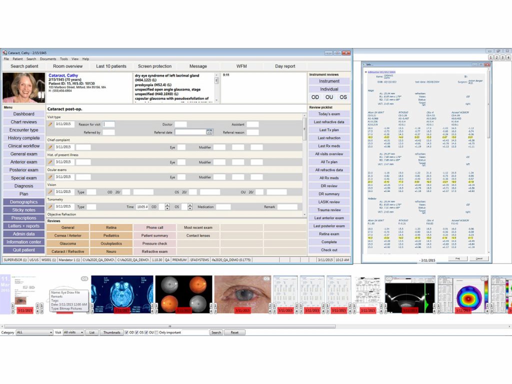 EyeMD EMR dashboard