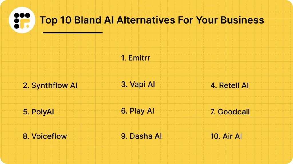 Top 10 Bland AI Alternatives For Your Business