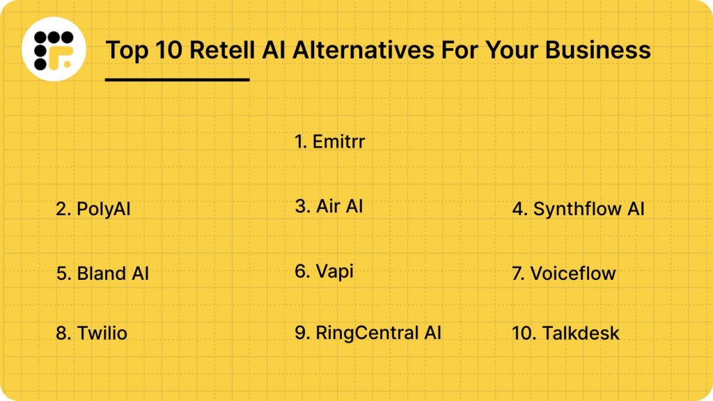 Top 10 Retell AI Alternatives For Your Business