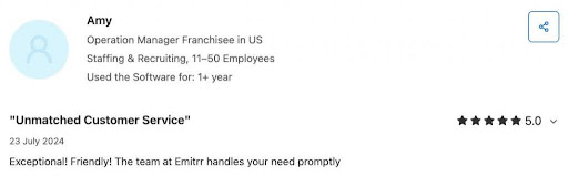Emitrr customer support review