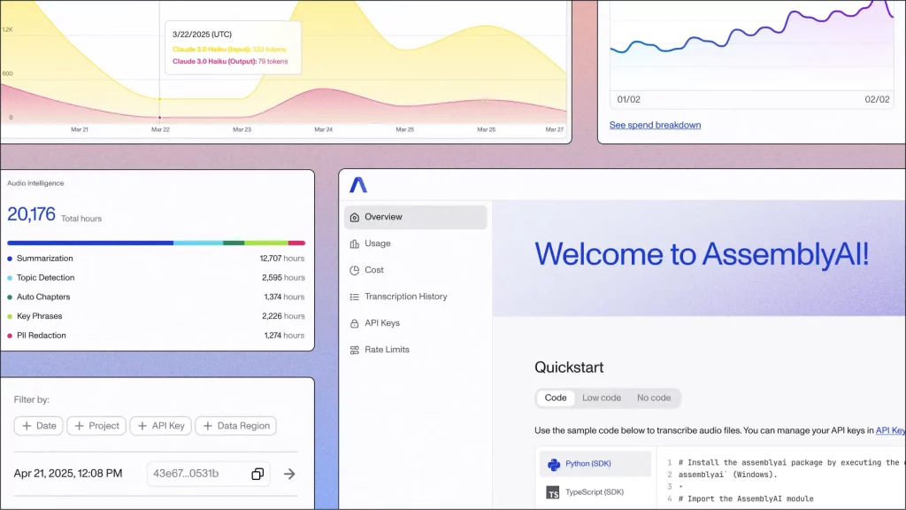 AssemblyAI dashboard