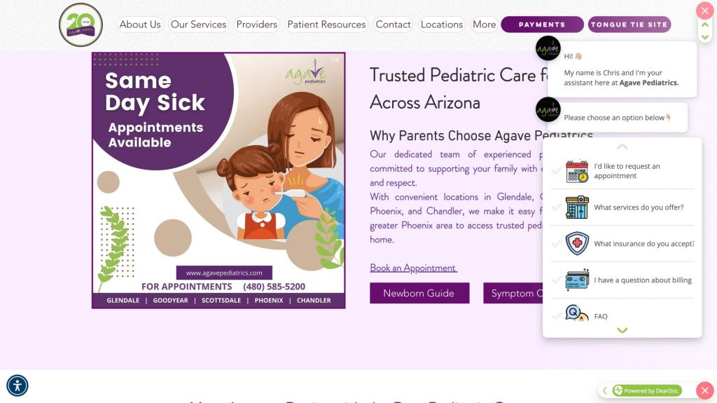 Agave Pediatrics Homepage