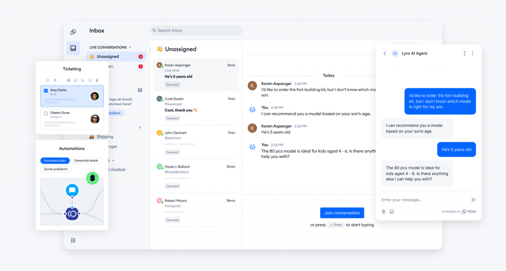 tidio dashboard