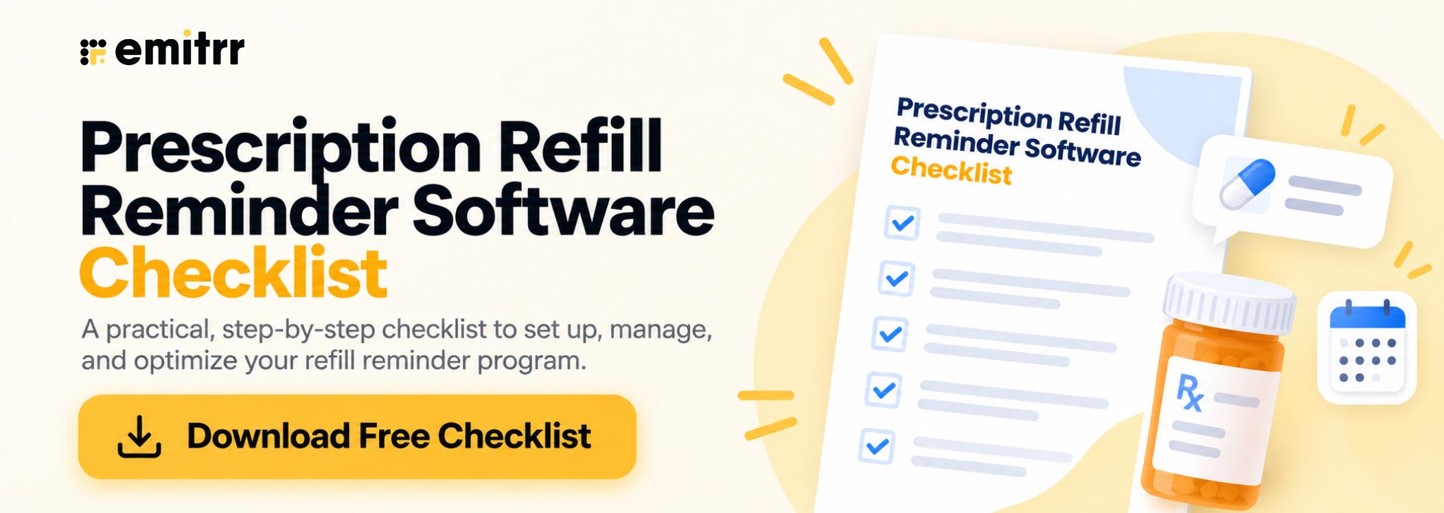 Prescription refill reminder software checklist