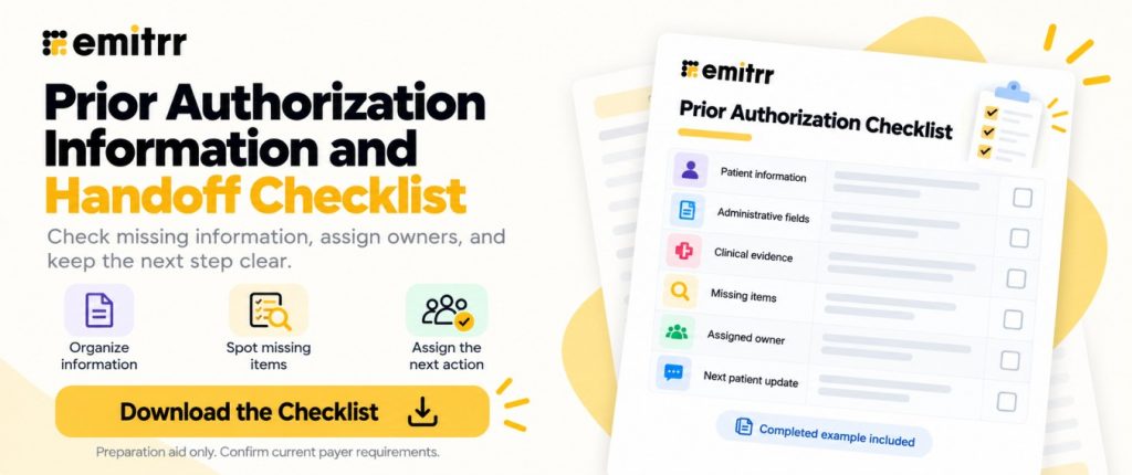 Prior authorization Information and Handoff Checklist