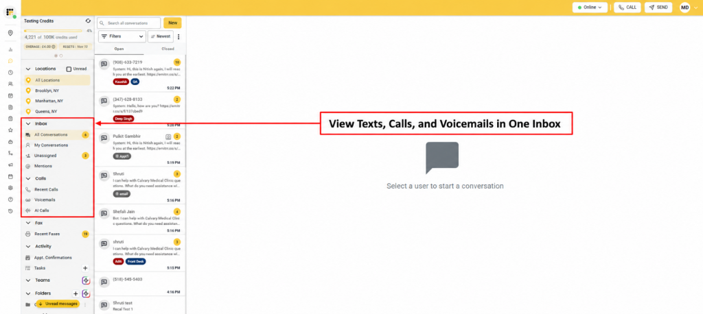 Review Voicemails Within the Patient Conversation